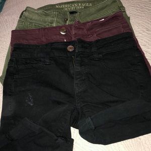 Shorts - green, black and maroon